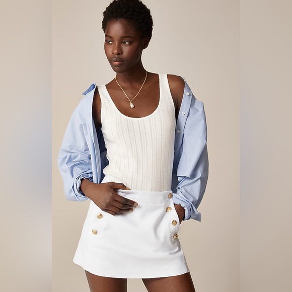 JCrew Pointelle tank top in white - Picture 1 of 3